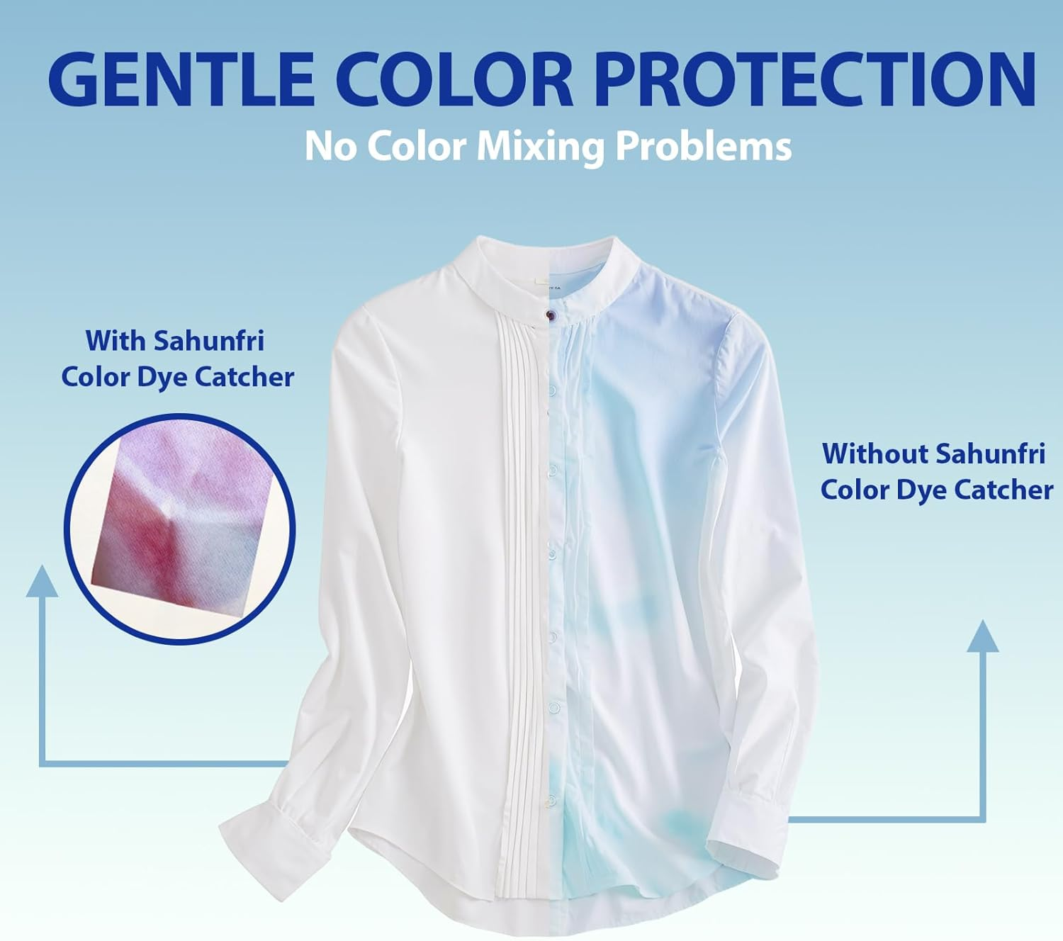 Fiohiros Colour Catchers Laundry Sheets,100 Count Dye Trapping Sheets for Washing Machine,Wash Dark Clothes Trapping Dye image number 2