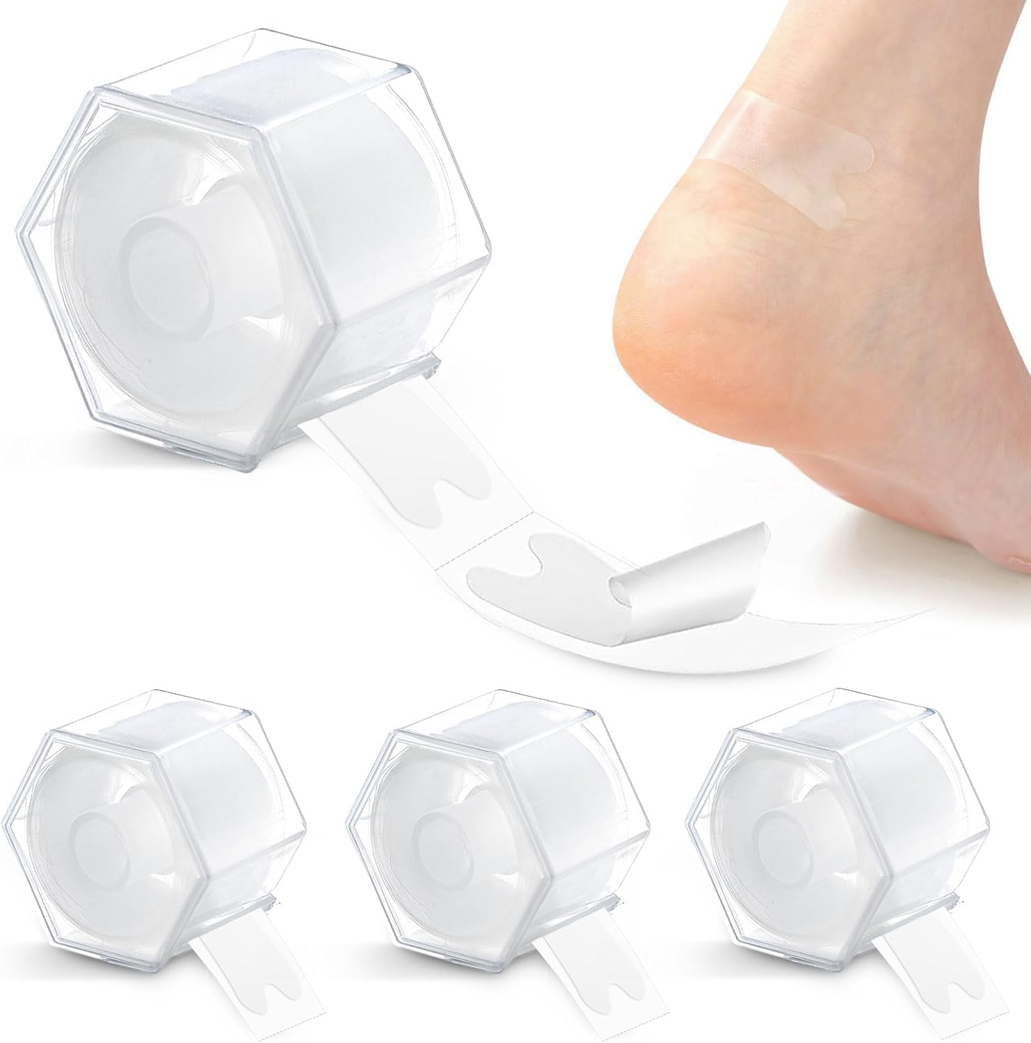 120 Pack Blister Bandages for Feet, Blister Prevention Pads for Heel Toe Finger, Waterproof Invisible Heel Protector Cushion Tape, Care Travel Essentials, Clear