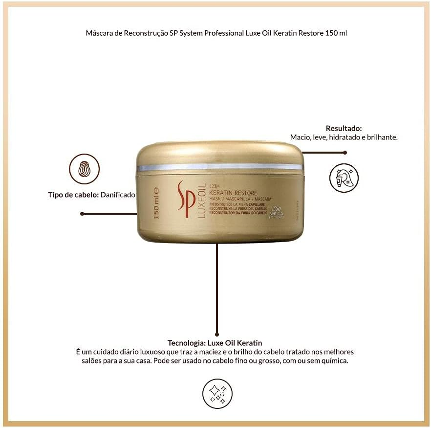 WELLA WELLA System Professional Luxe Oil Keratin Restore Mask 150 Ml (3242), Odourless image number 1