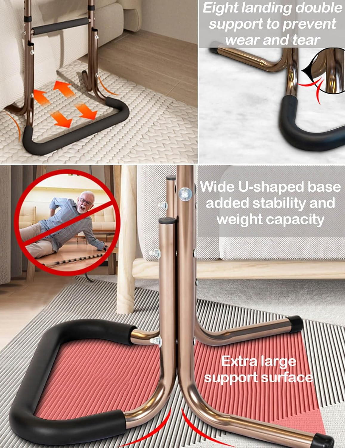 Lift Standing Aid Portable Rails, Sit to Stand Assistance for Elderly Adults Patient, Adjustable Height Safety Hand Rails Mobility Aid, Fall Protection for Disabled Pregnant image number 3