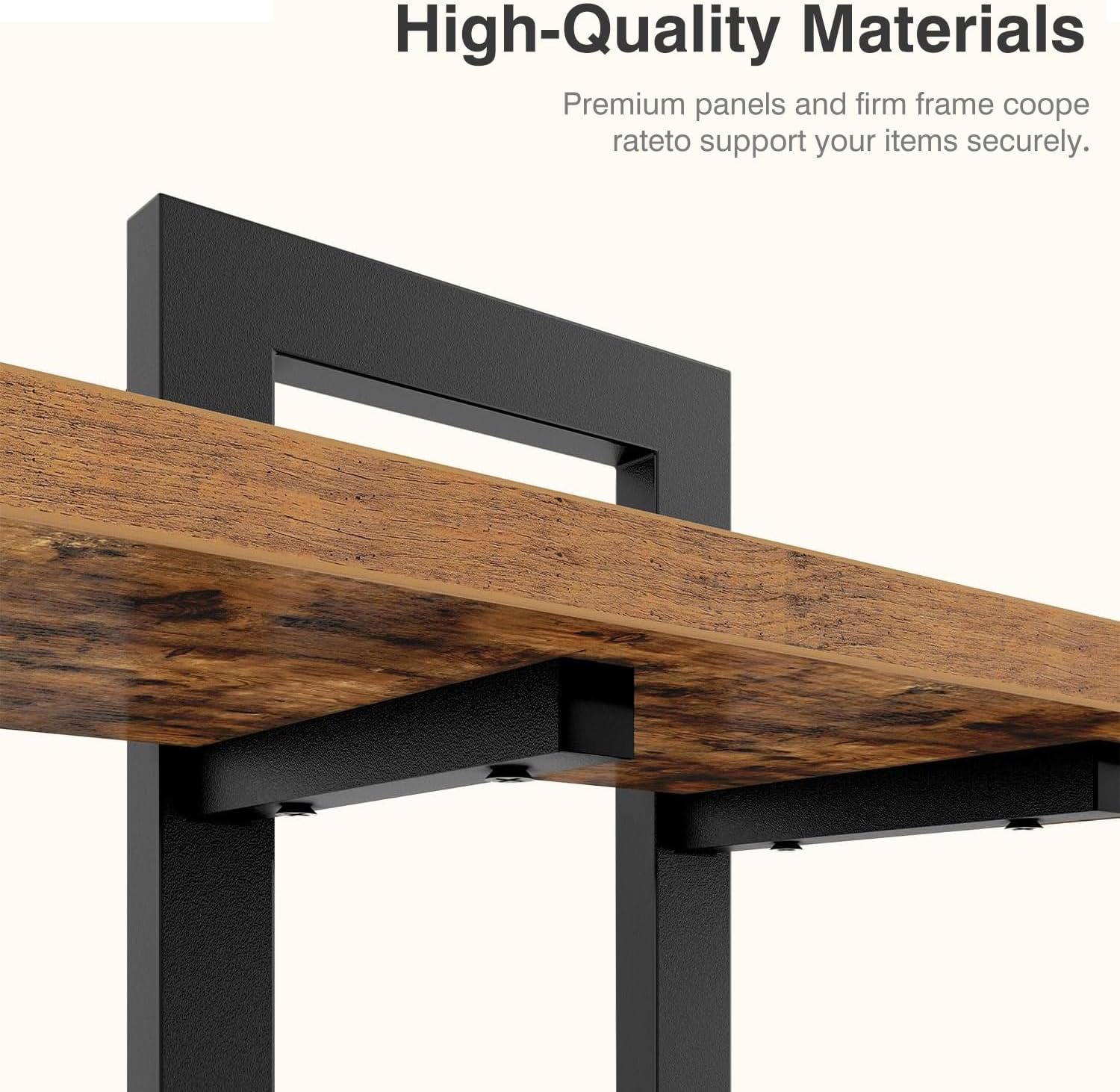 Nestcharm Floating Shelves Set of 2, Hanging Bathroom Shelves for Living Room, Bedroom, Kitchen &15-Inch & Rustic Brown & Black image number 1