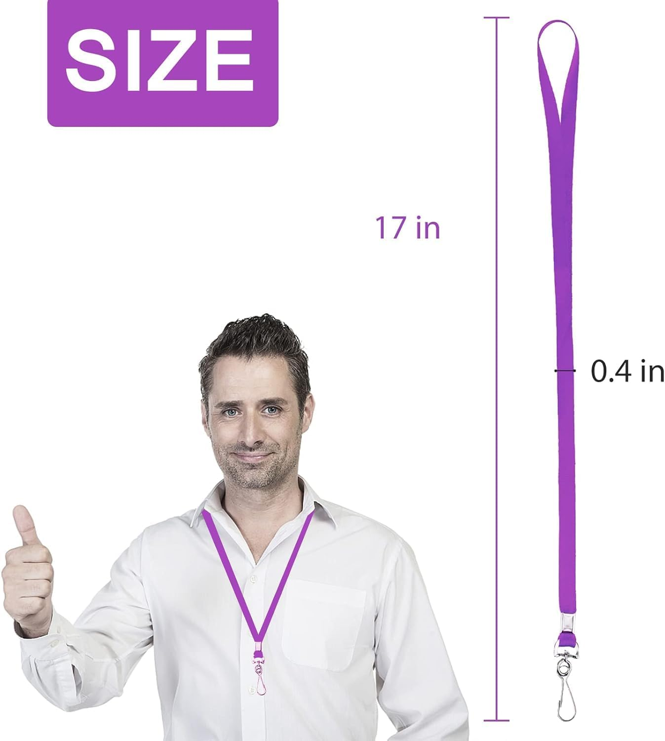 Navy Blue Lanyard Bulk 50 Packs Lanyards for ID Badges,Lanyards with Swivel Hook Clips for Name Tag Lanyard ID Holder image number 5