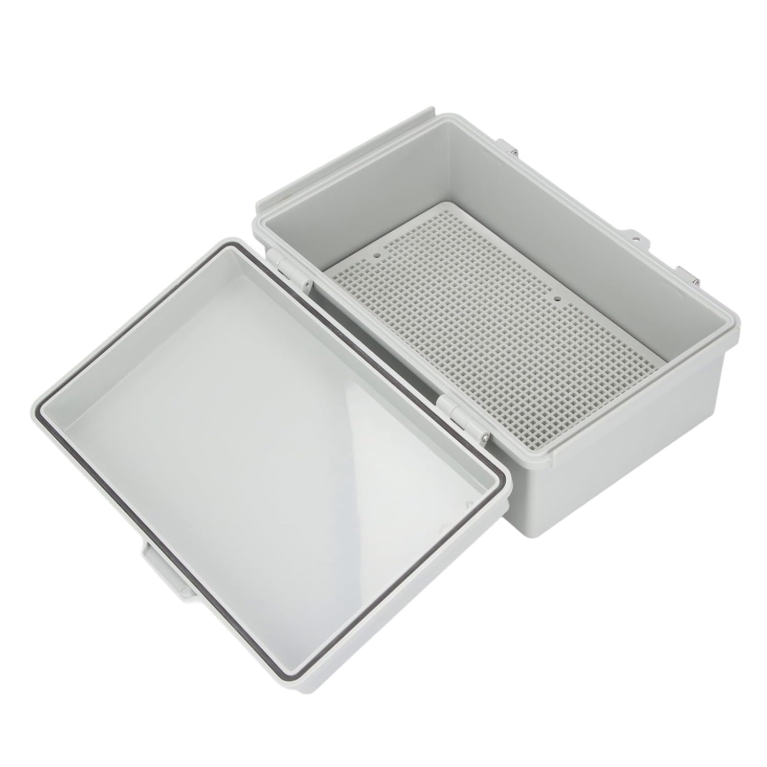 175X275X110Mm ABS Plastic Electrical Junction Box Weatherproof Waterproof Dustproof Enclosure with Hinged Cover Mounting Plate Wall Brackets for Projects Sprinkler Control