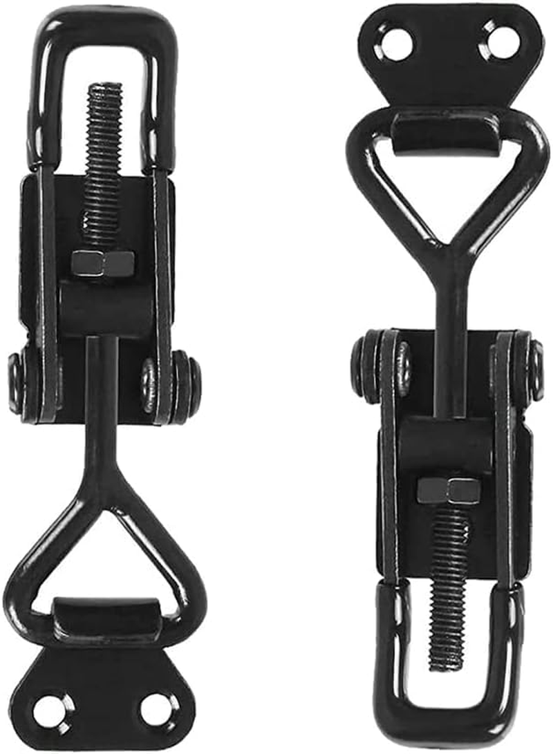 6 Pack Adjustable Toggle Clamp, Black Pull Latch Clamp,Heavy Duty Hasp,4001 Lockable Quick Release Metal Draw for Door, Box Case Trunk, Smoker Jig image number 1