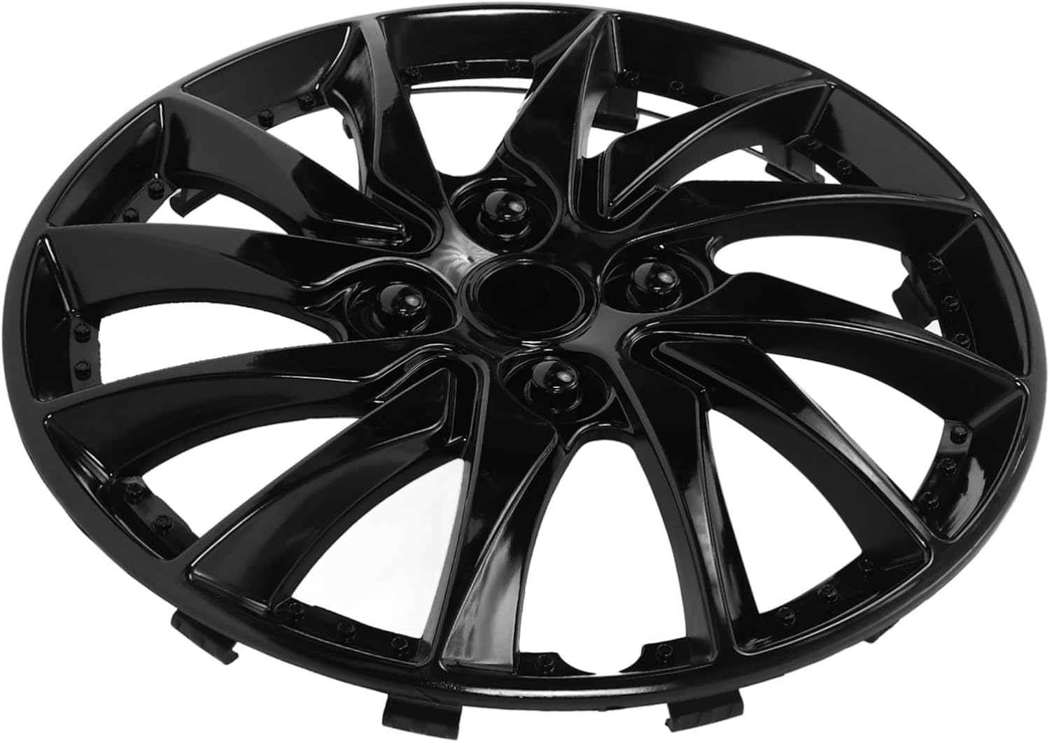 BUGUUYO 14 Inch Car Hubcaps PP Material Wheel Cover Hubcap for Cars Easy to Clean Shields Wheels from Dirt Black Automotive Accessory Rim Hub Cover image number 2