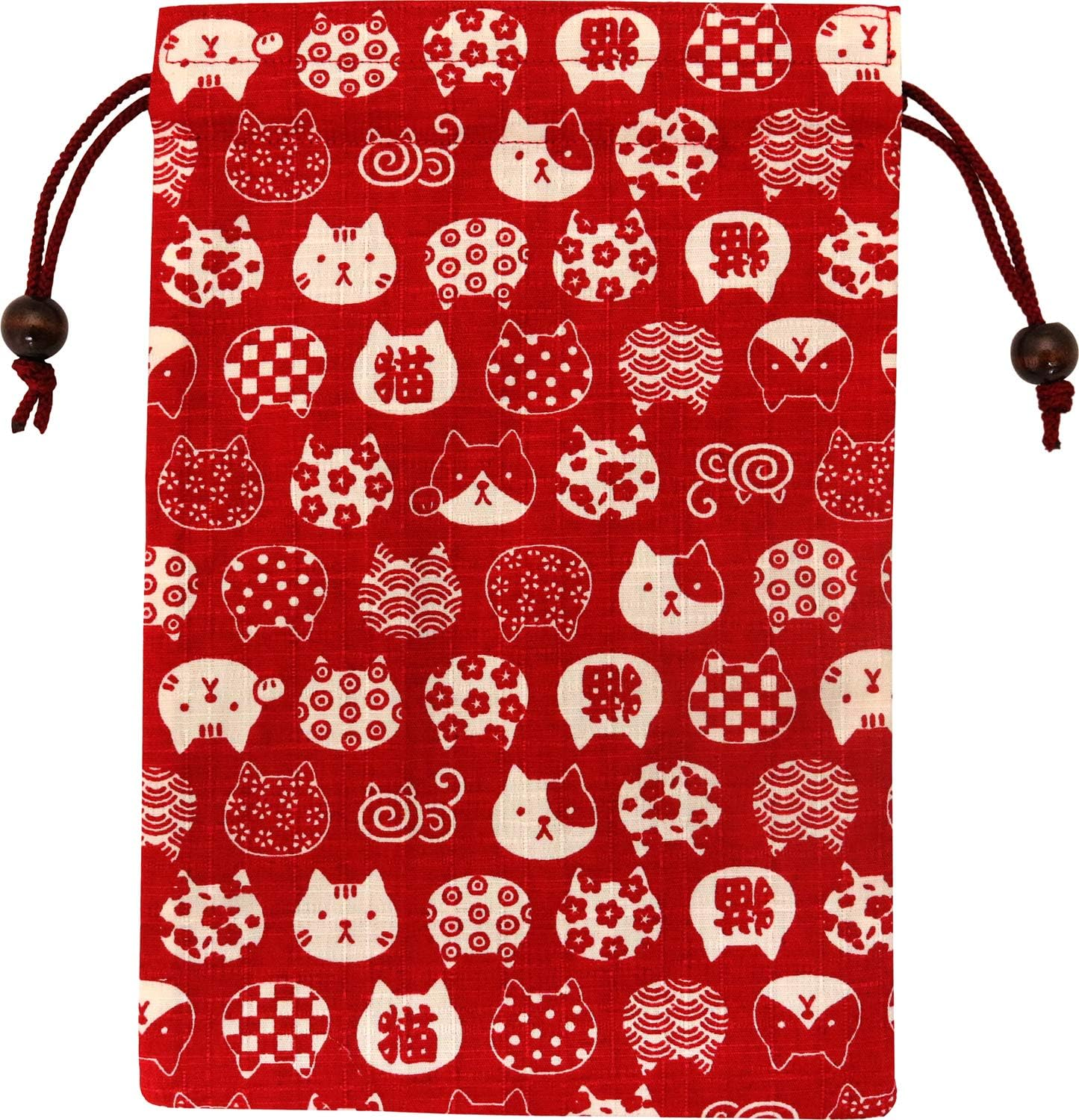 Kyoyu Goshuin Book, Drawstring Bag, Case, Goshuin Book, Nyankon, Cat, Navy Blue, 7.1 X 10.4 Inches (18 X 26.5 Cm)