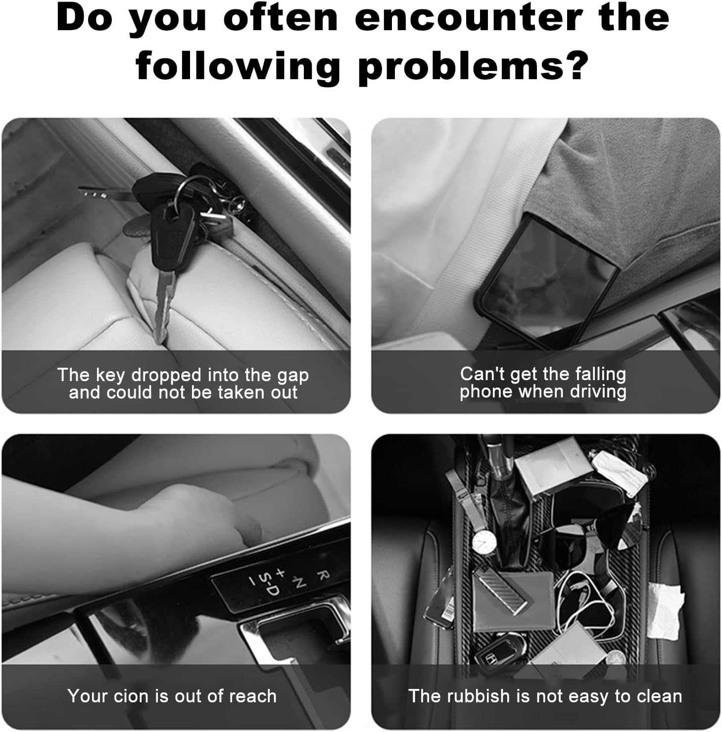 Eacam Car Seat Gap Filler - Universal Gap Filler & Storage between Seats - Universal Fit, Vegan Leather - Holds Phone, Keys, Glasses - Beige image number 2