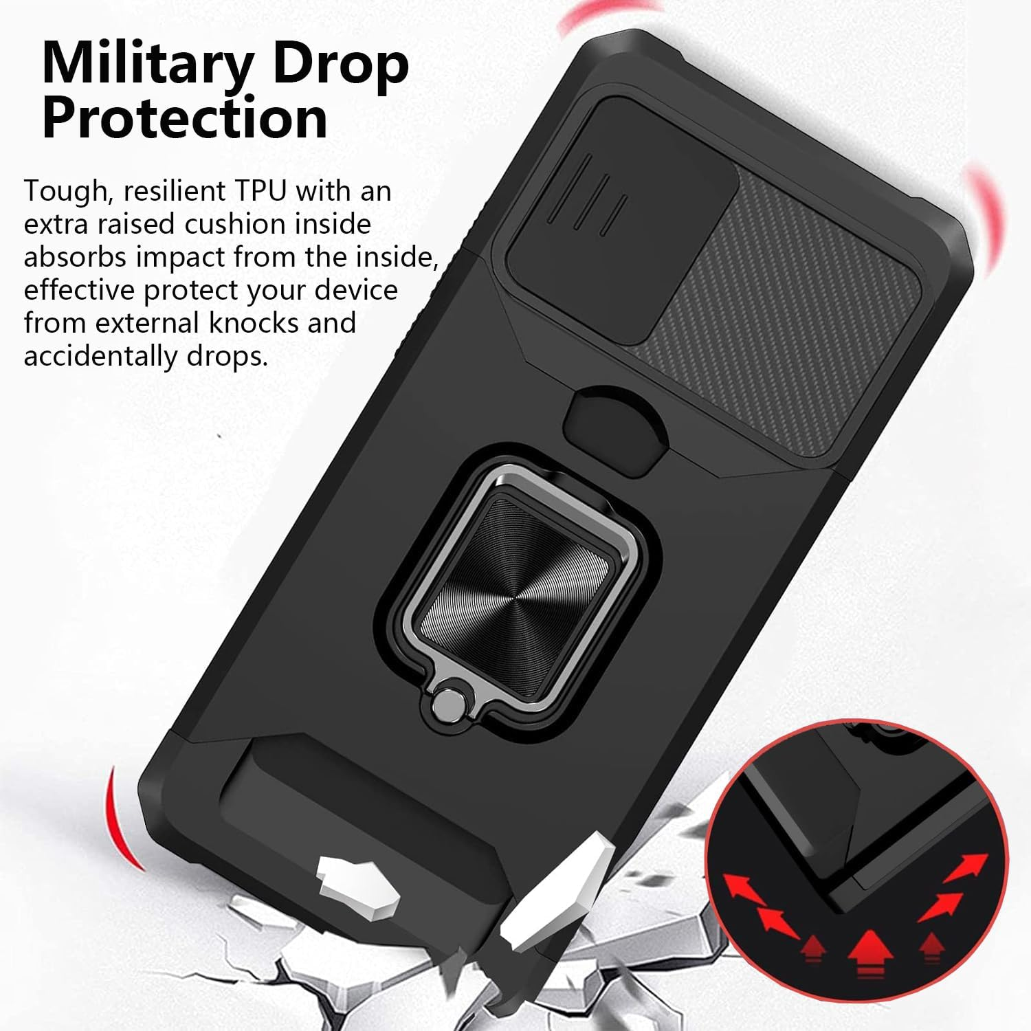 For Samsung Galaxy S21 Ultra Case, Galaxy S21 Ultra Case with [Card Holder] Camera Cover Built-In 360&deg; Rotate Ring Stand Kickstand Magnetic Magnet Heavy Duty Protective Phone Case for S21 Ultra 6.8"