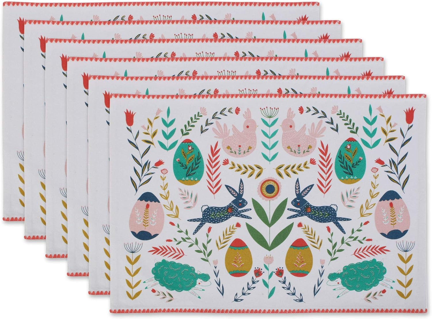 DII Easter Folk Garden Kitchen Textiles, 13X19, 6 Piece