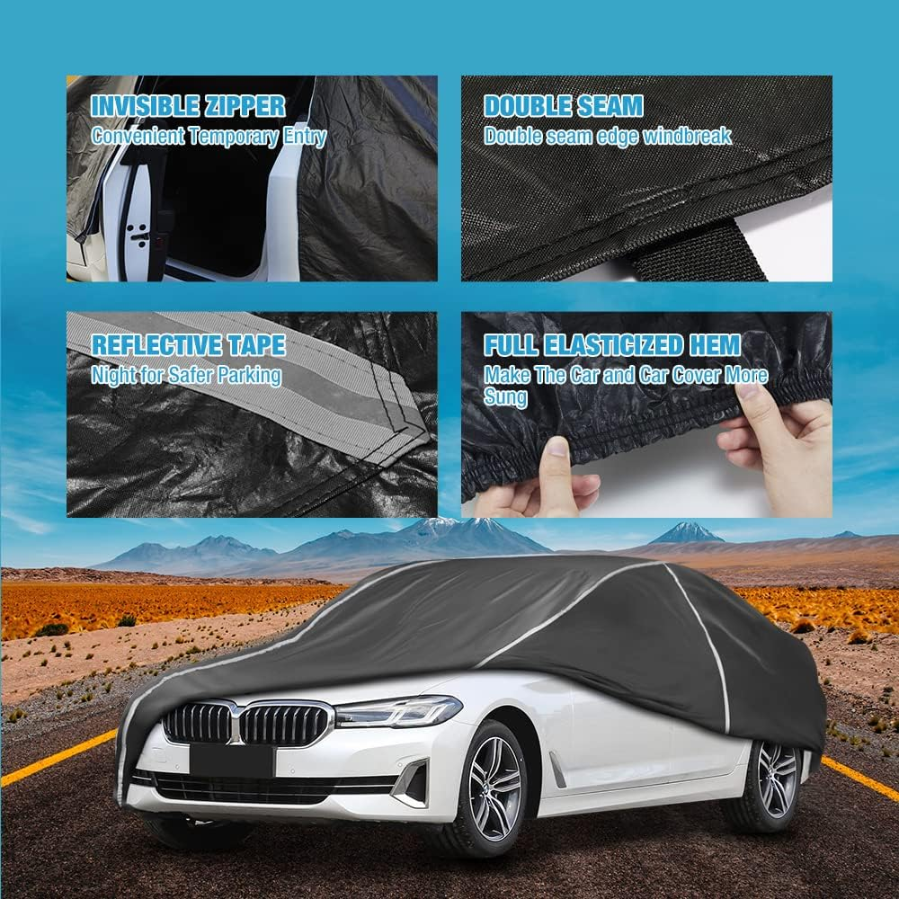 Waterproof Car Cover Compatible for BMW M5 M550I M550 528I 530I 530E 535I 535D 540I 550I 2004-2024 All Weather 6 Layers Full Car Cover with Storage Bag image number 3