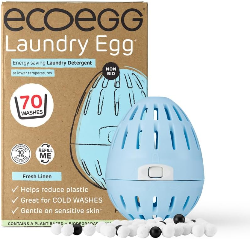 Ecoegg Laundry Egg &ndash; Fresh Linen &ndash; 70 Washes | Non-Bio Laundry Detergent for Sensitive Skin | No Enzymes, Phosphates, Palm Oil or Chlorine Bleach image number 6