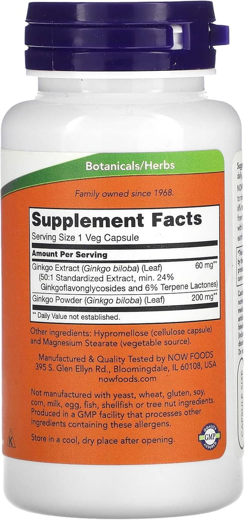 Now Foods Ginkgo Biloba Capsules, 0.08 Kg