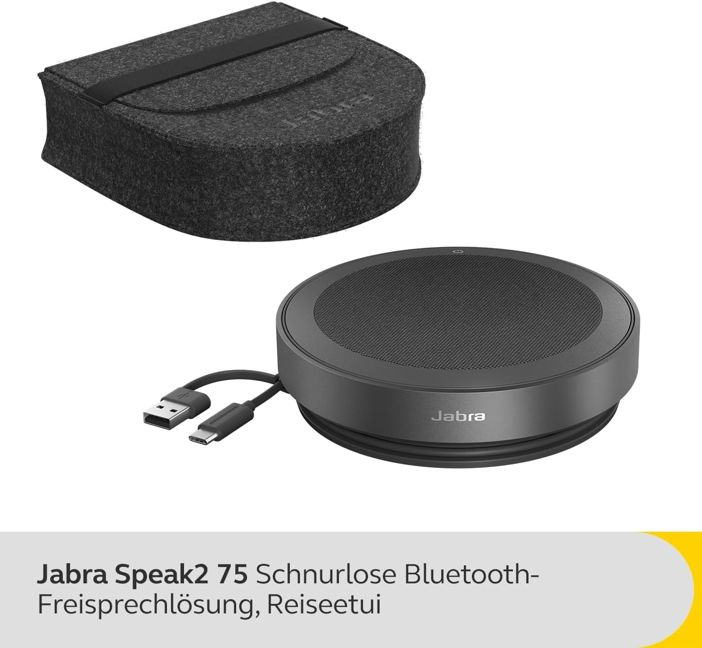 Jabra Speak2 75 Wireless Bluetooth Speakerphone with 4 Noise-Cancelling Mics, Full-Range 65Mm Speaker and Super-Wideband Audio - Certified for Zoom and Google Meet - Dark Grey image number 3