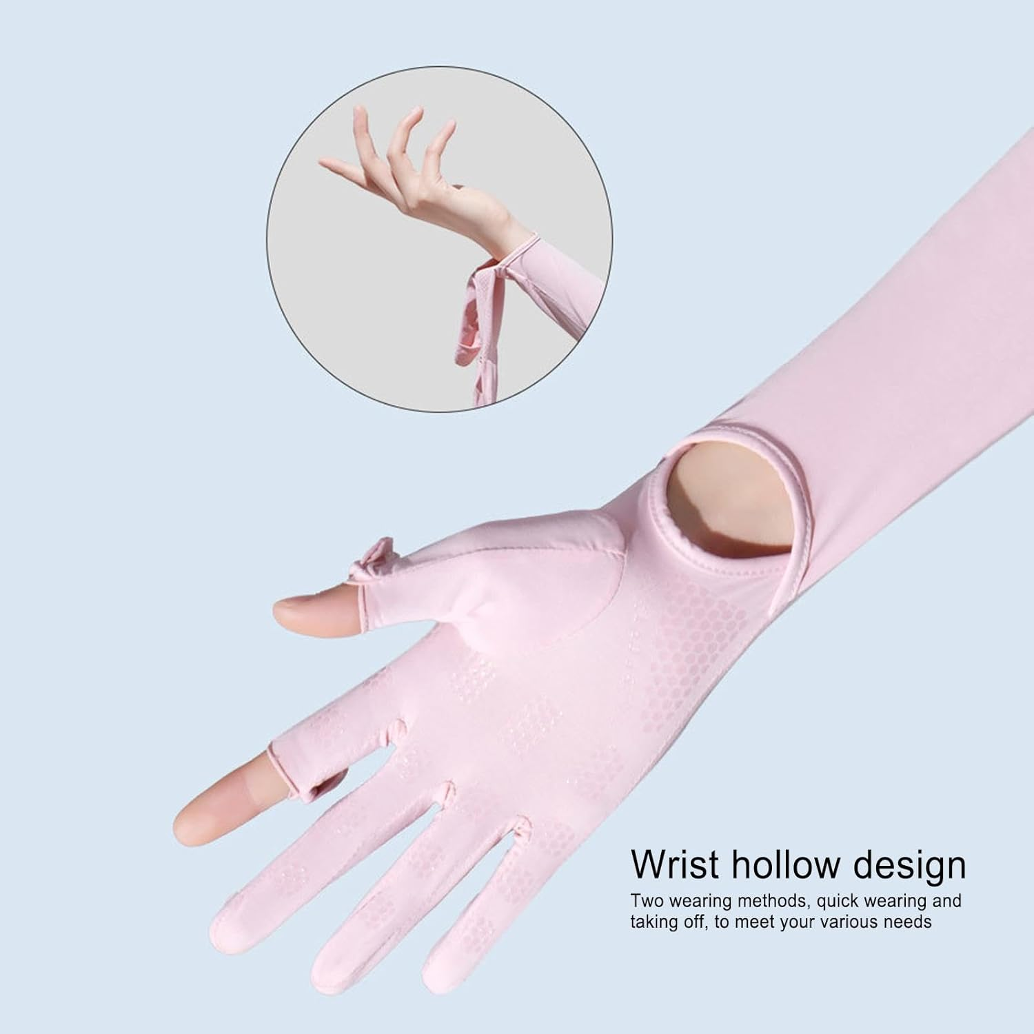 Shurzzesj Women'S Summer Gloves, Women'S Driving Gloves, Soft High Elasticity UV Gloves for Sun Protection &ndash; Long Quick Dry Sun Gloves for Girls - White image number 4