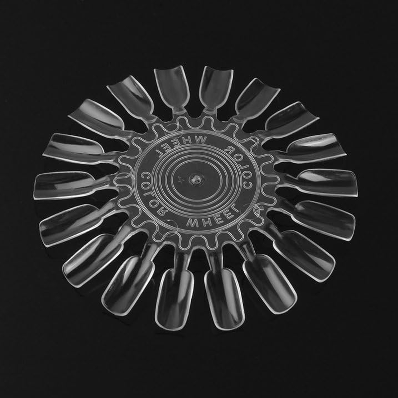 180Pcs Transparent Clear Nail in 1 Swatch Wheel, Nail Art Polish Practice Display Tips Nail Sample Sticks, Nail Practice Color Display Polish Board for Home DIY Manicure Nail Swatches image number 4