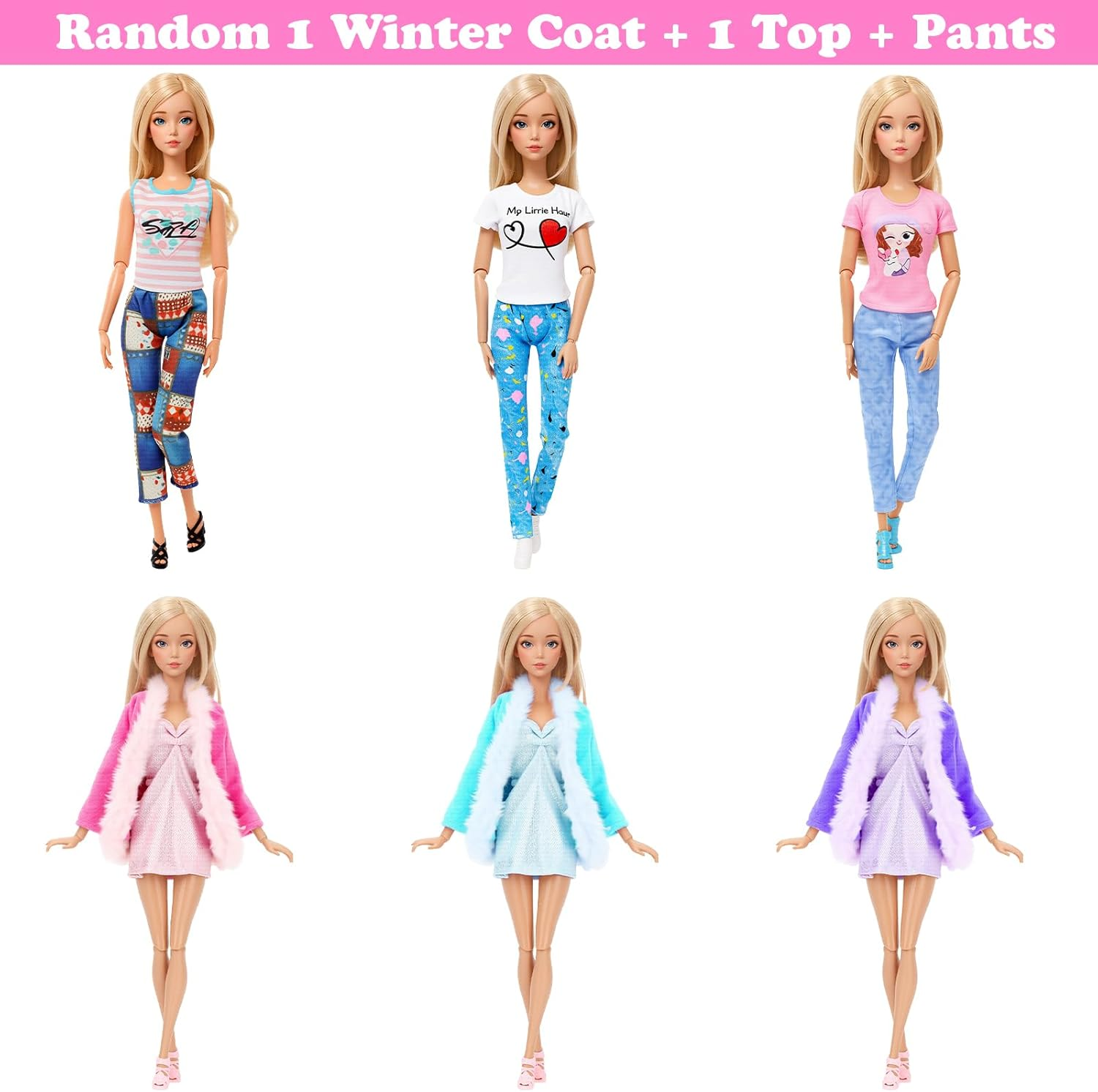 BARWA 26 PCS Doll Clothing and Accessories Including 12 Fashion Dresses + Swimsuit + Coat + Top + Pants with 10 Shoes Bag Accessories for 11.5 Inch Girl Doll image number 1