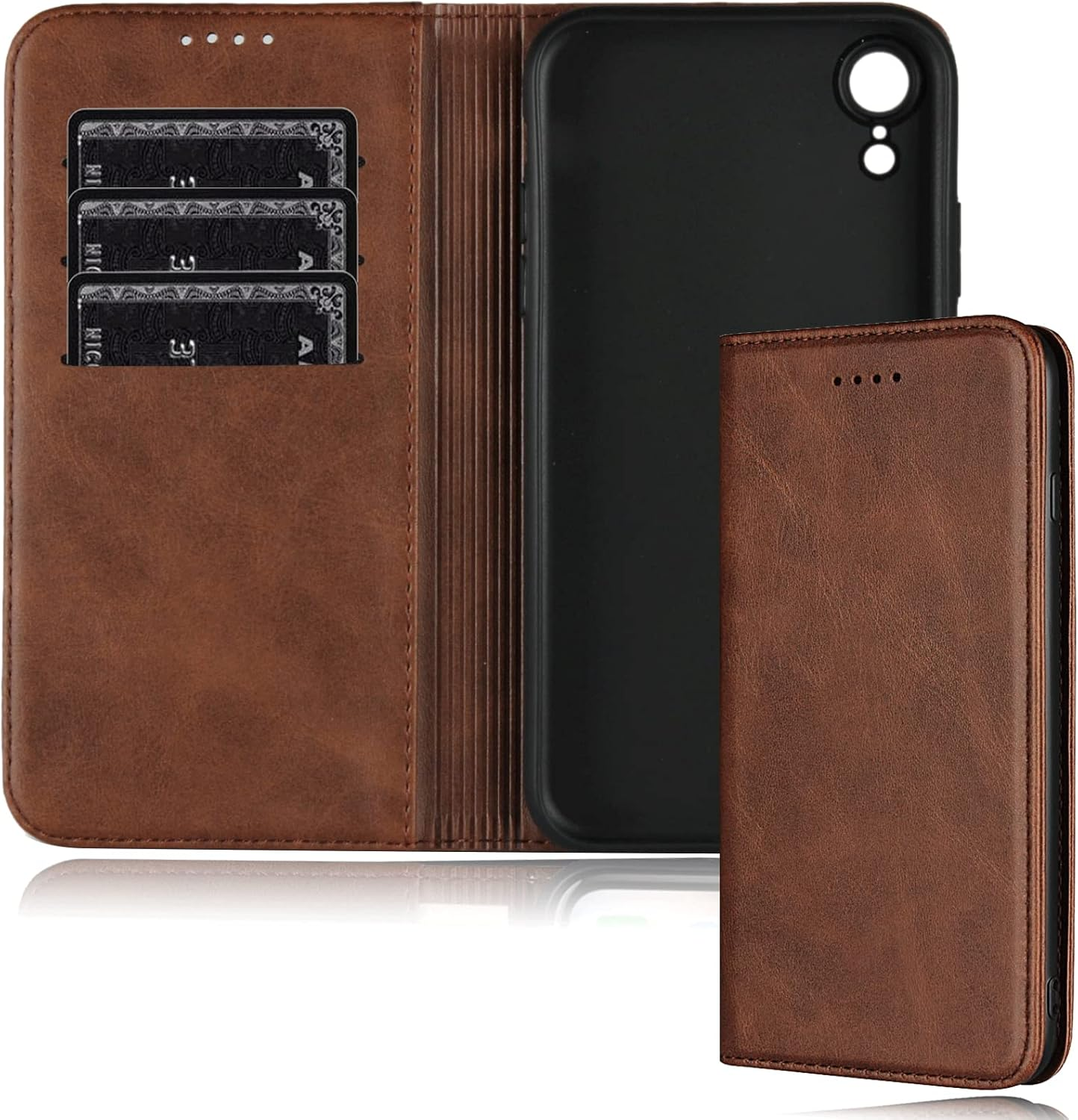 FROLAN for Iphone 12 Mini Wallet Case with Card Holder, Premium PU Leather Credit Slot Flip Folio Book Drop Protection Shockproof Phone Cover for Iphone 12 Mini 5.4 Inch - Light Brown