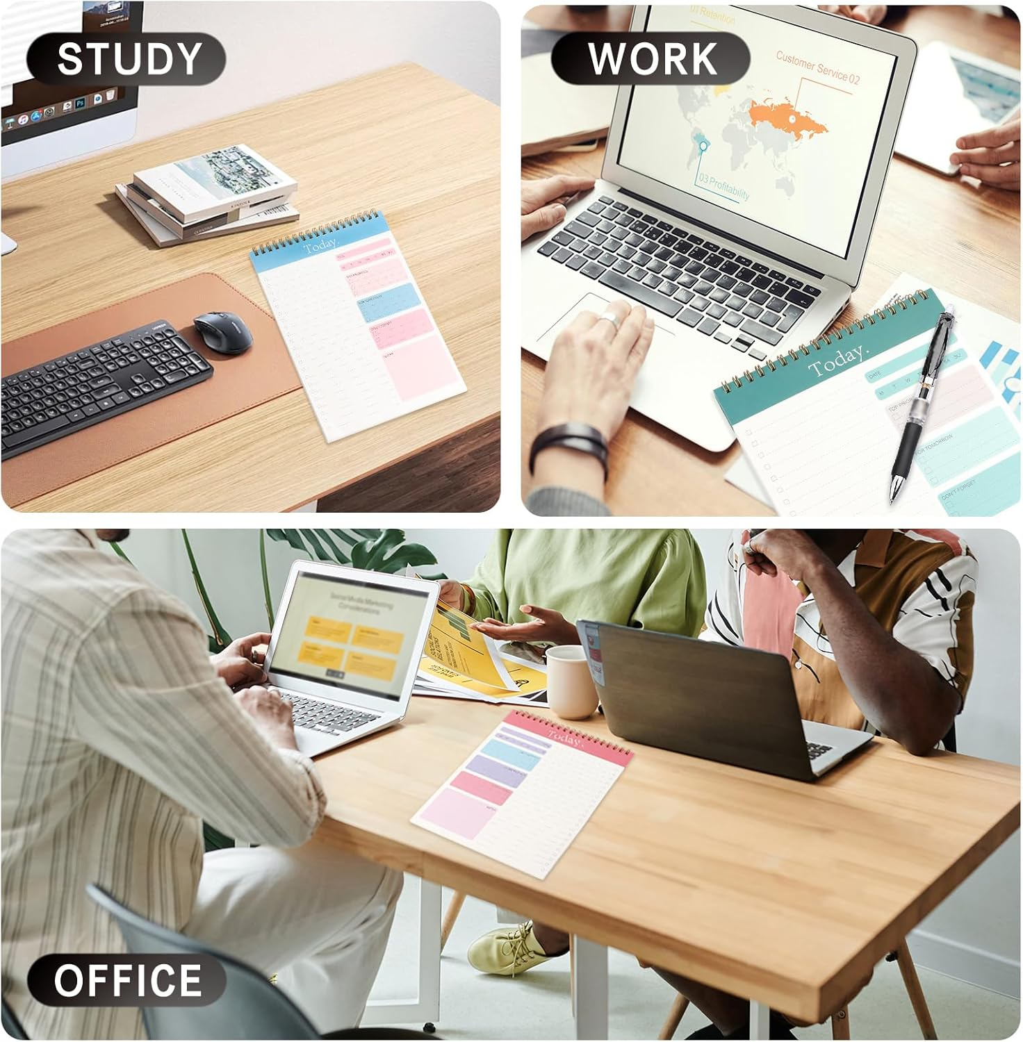 Ztowoto Daily Planner for Productivity52 Days Spiral to Do List Notebook，Undated Student Daily Planner 6.8 * 9.7Inch ，To Do List for Planning,Daily Goals,To Do List Pad(Purple) image number 4