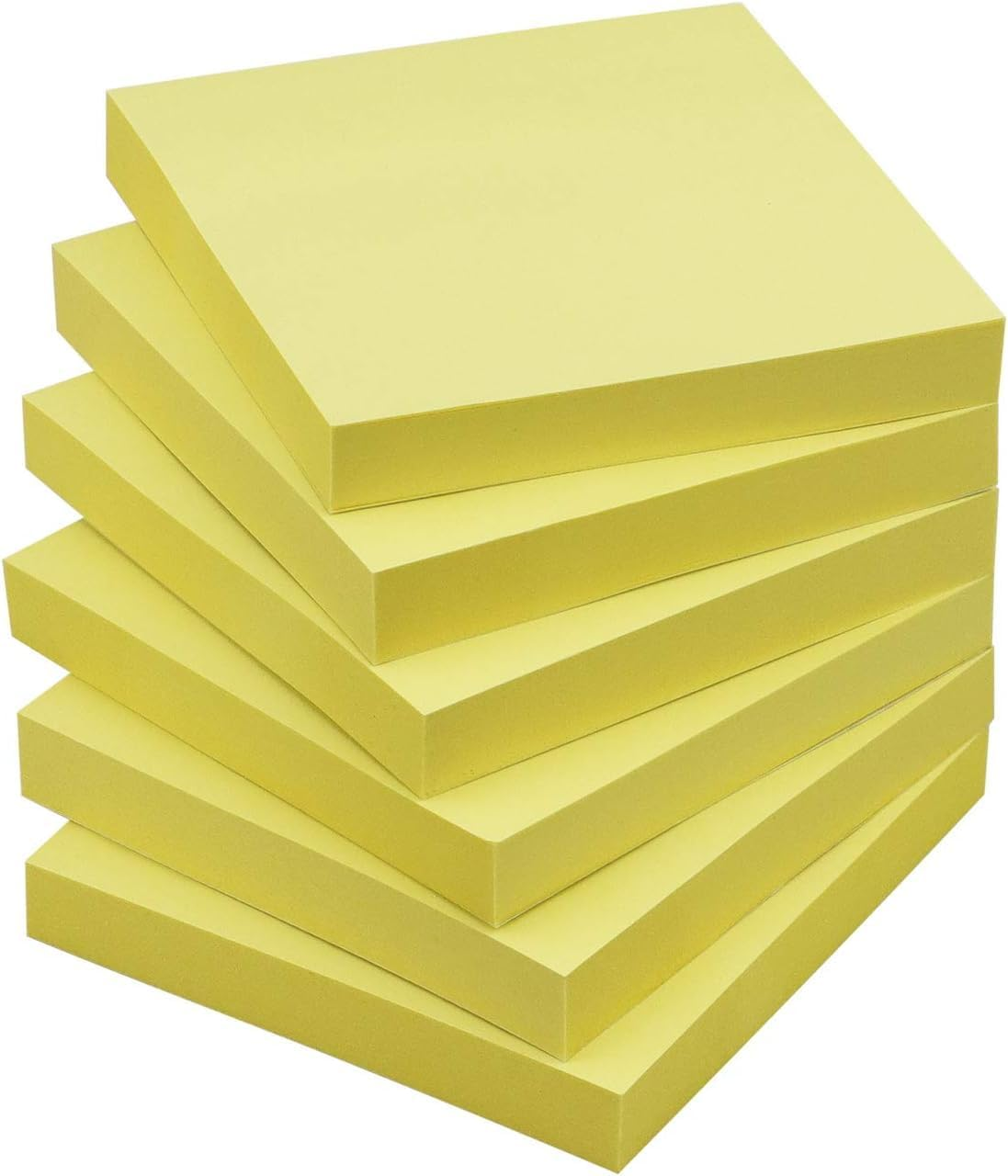 Sticky Notes 3X3 Self-Stick Notes Pads with 6 Bright Colors, Easy to Post for Office, Shool, Home,Restaurant,6 Pads/Pack, 50 Sheets/Pad-Yellow image number 2