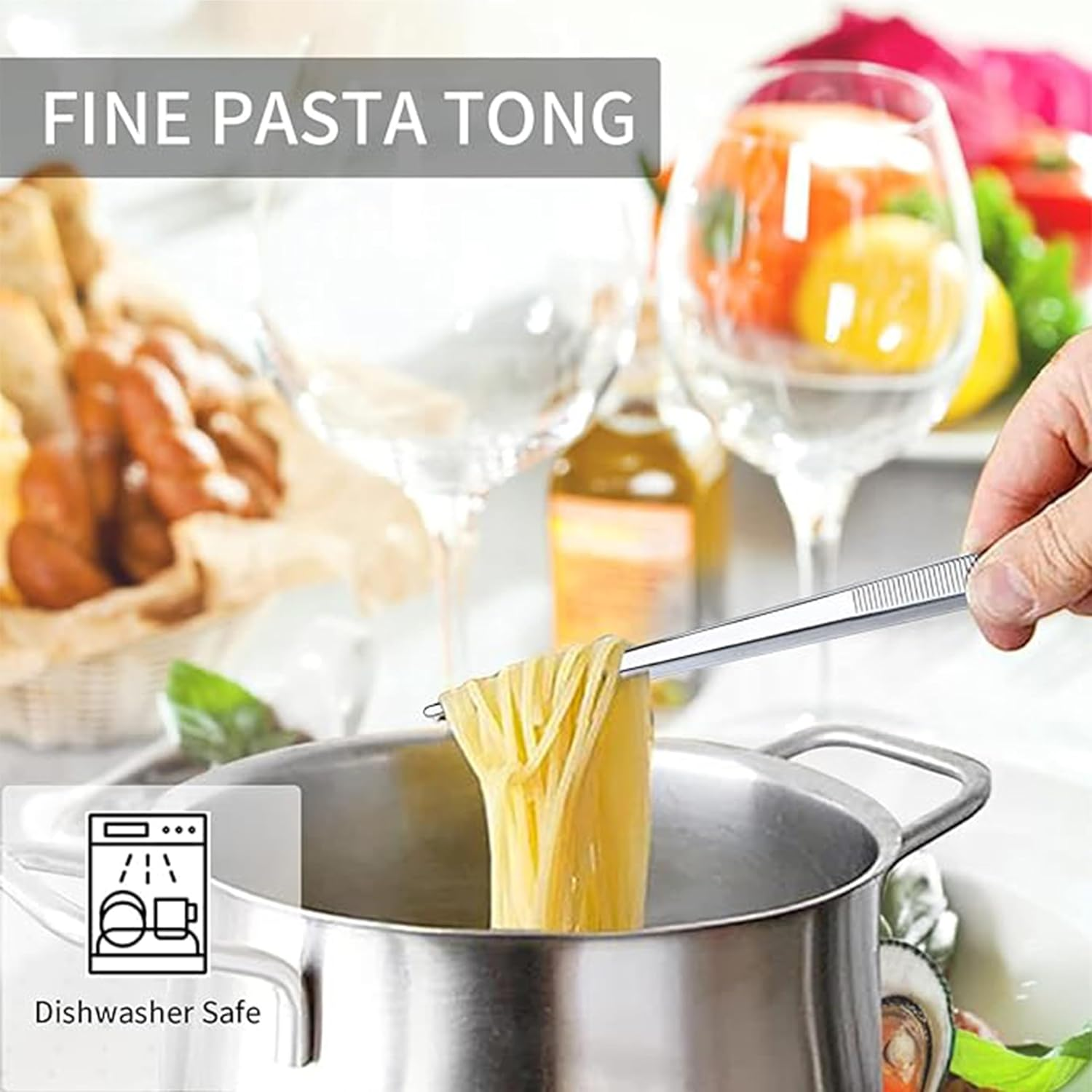 Professional Stainless Steel Tweezers Set, 25-30 Cm Length, 4-Piece, Serrated Tips for Cooking and Crafting