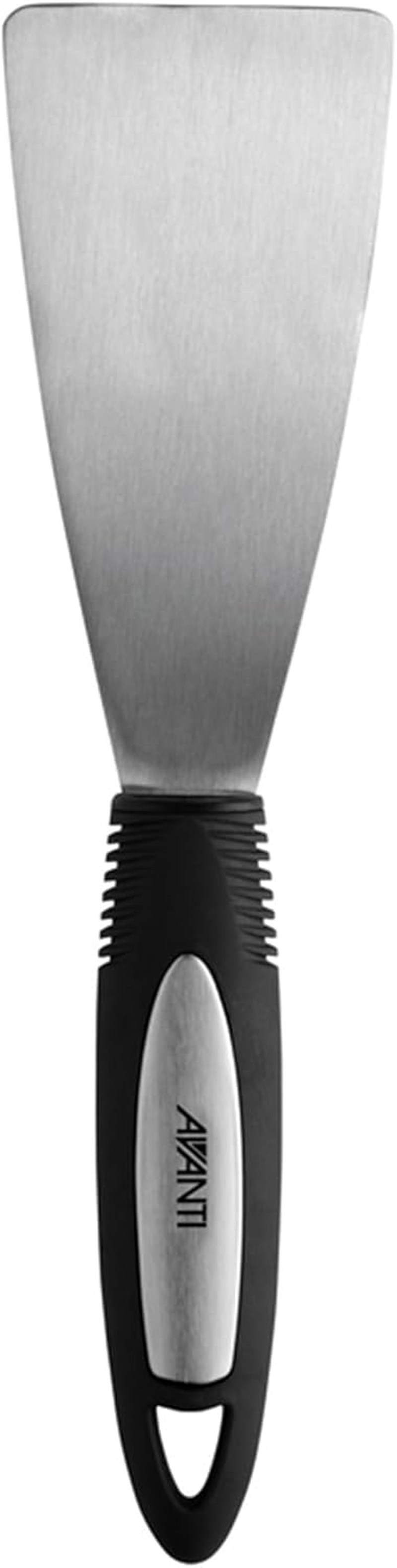 Avanti Ultra Grip Stainless Steel Turner and Scraper, Silver/Black