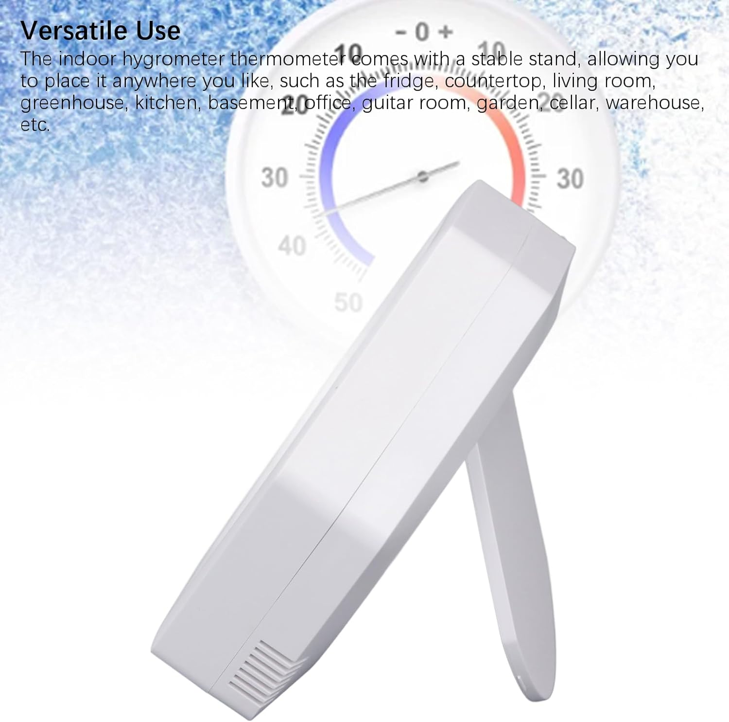 Digital Thermometer Hygrometer, Indoor Temperature and Humidity Gauge, with Air Comfort Indicator, Stable Stand, for Office, Garden, Cellar, Warehouse