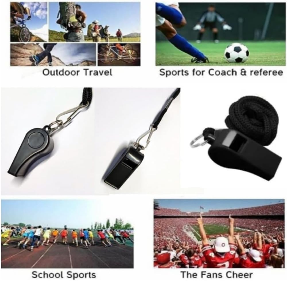 Fabselection 16 Pcs Sports Whistles with Lanyard, Loud Crisp Sound Whistles Bulk Perfect for Coaches for Football Sports Lifeguards Survival Emergency Training