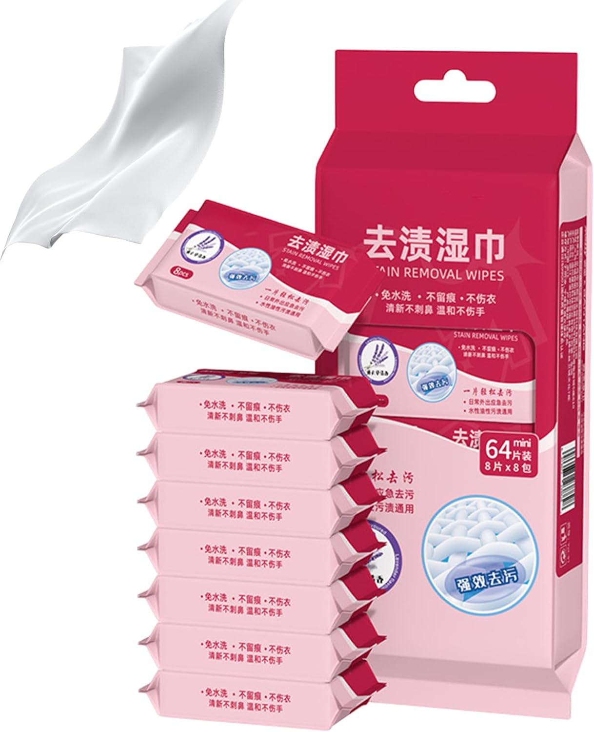 YNPQTDS Clothing Stain Remover - down Jacket Cleaning Wipes - Portable Instant Fabric Cleaner Towel for Clothes Shoes Carpets Purses Belts image number 4