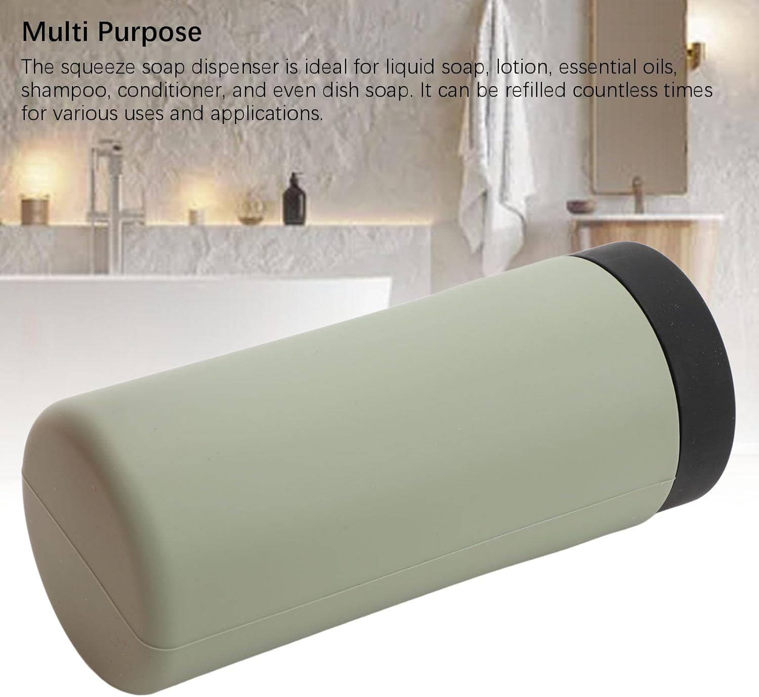 Yosoo Silicone Divided Dispenser Bottle, Manual Squeeze Design, Refillable Container for Soap, Shampoo, Essential Oils, Kitchen and Bathroom Supplies image number 4