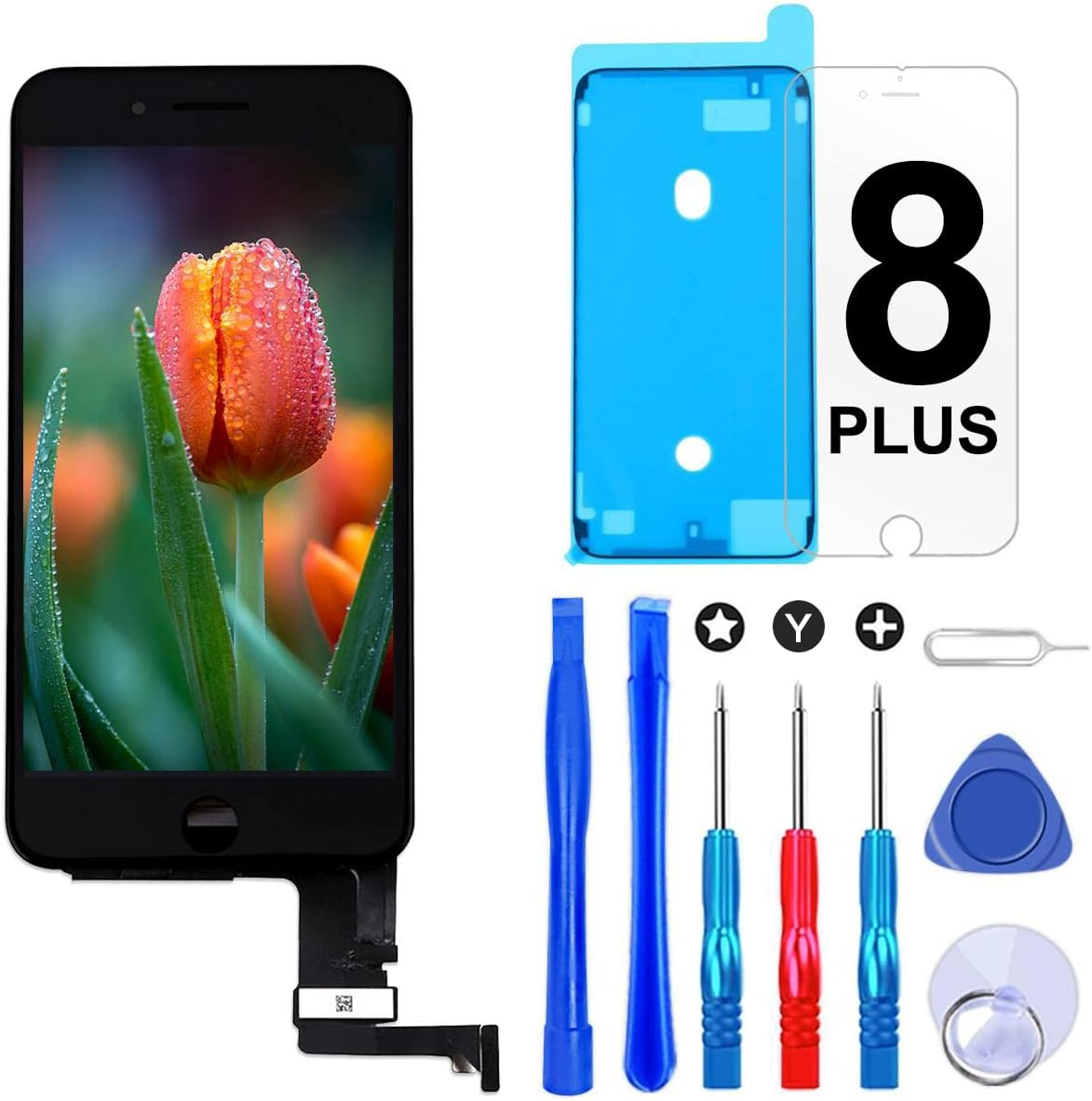 Brinonac Screen Replacement for Iphone 8/SE 2020 4.7 Inch LCD Digitizer Touch Screen LCD Replacement Screen Frame Assembly Full Set with Tools and Screen Protector (Black)