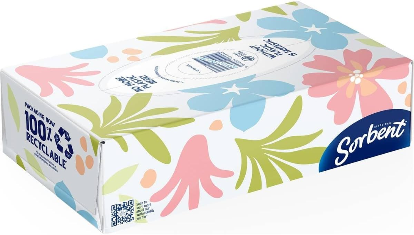 Sorbent Everyday Facial Tissues, White (150-Sheets)