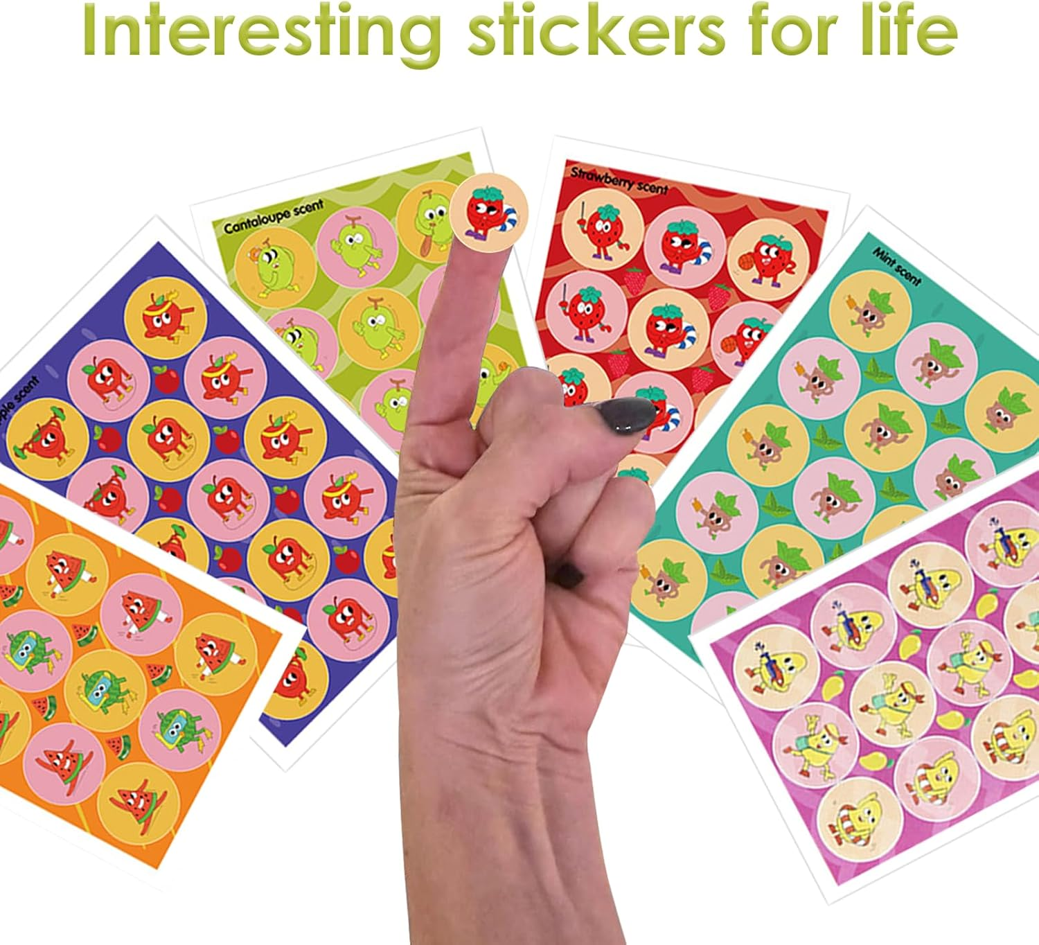 Weidllys Scratch and Sniff Stickers, 540 Pieces Fruits and Plants Smelly Stickers, 9 Different Scents, 36 Sheets, Reward Motivate Stickers for Kids, Teachers, Parents,Party Favor, Gifts image number 2