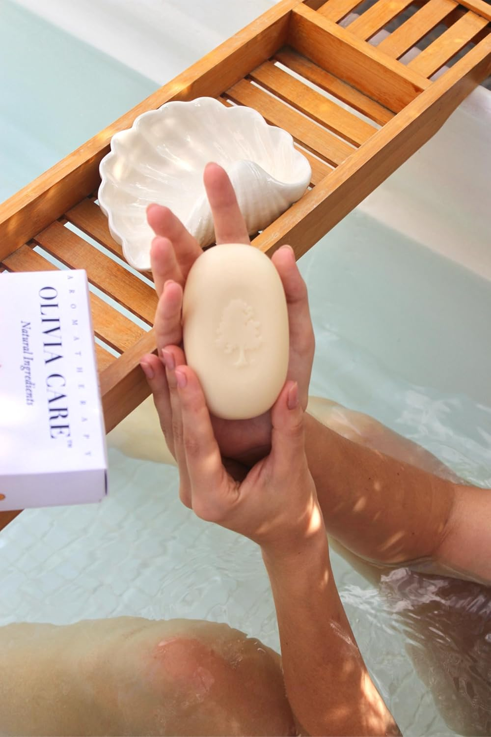 Olivia Care Bath & Body Bar Green Tea Soap 4 Pack Gift Box Organic, Vegan & Natural Contains Olive Oil Repairs, Hydrates, Moisturizes & Deep Cleans Good for Sensitive Dry Skin Made in USA 4 Bars(Pack image number 1