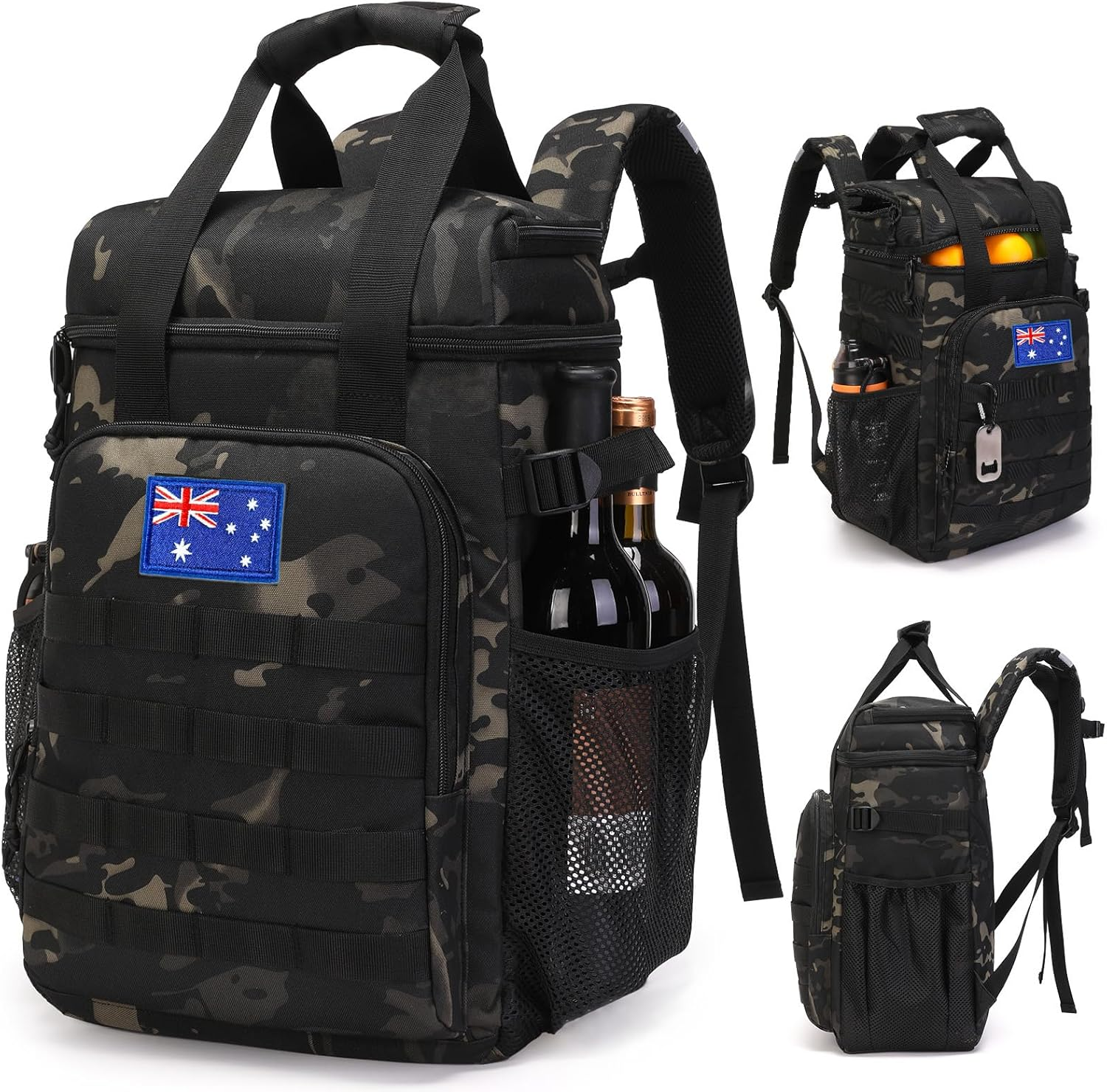 Tactical Backpack Cooler,Lunch Backpack for Men Work with Handle，Soft Cooler Backpack Insulated Waterproof Leak Proof，Heavy Ice Chest Backpack for Hiking Camping