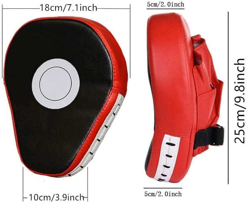 Wolike 1 Pcs Boxing Focus Pad, Punching Target Mitt for Hook & Jab Strike and MMA UFC Training, Ergonomic Fit Hand,High Elasticity EVA, Non-Toxic (Black and Red)
