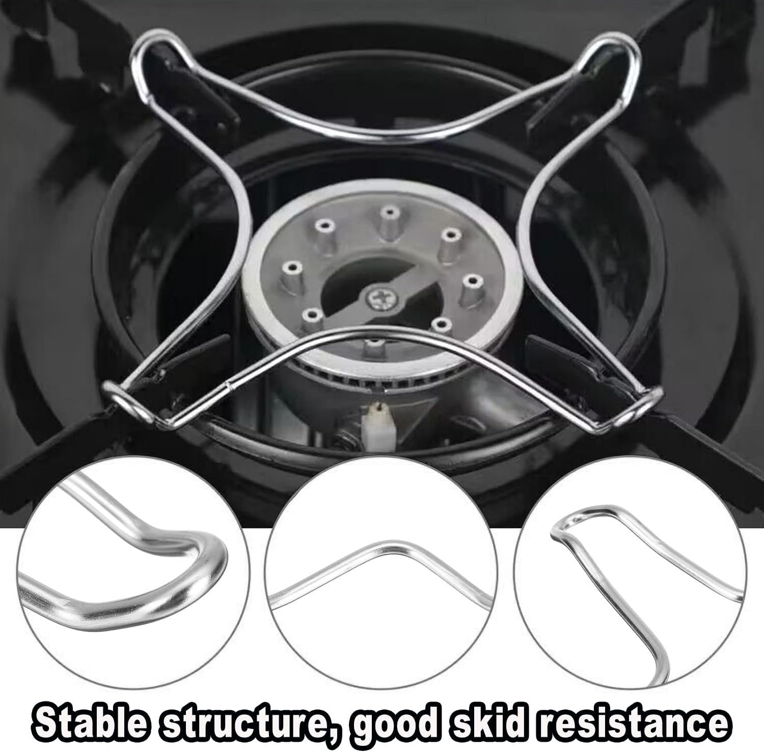 BEANPRECOY 4Pcs Gas Stove Bracket Stove Durable Silver Gas Cooker Accessories Gas Reducer Ring Stove Rack Metal Wok Support Ring Metal Stand Metal Bracket Gas Stand Stove Grates Gas Stoves Pot Support image number 6
