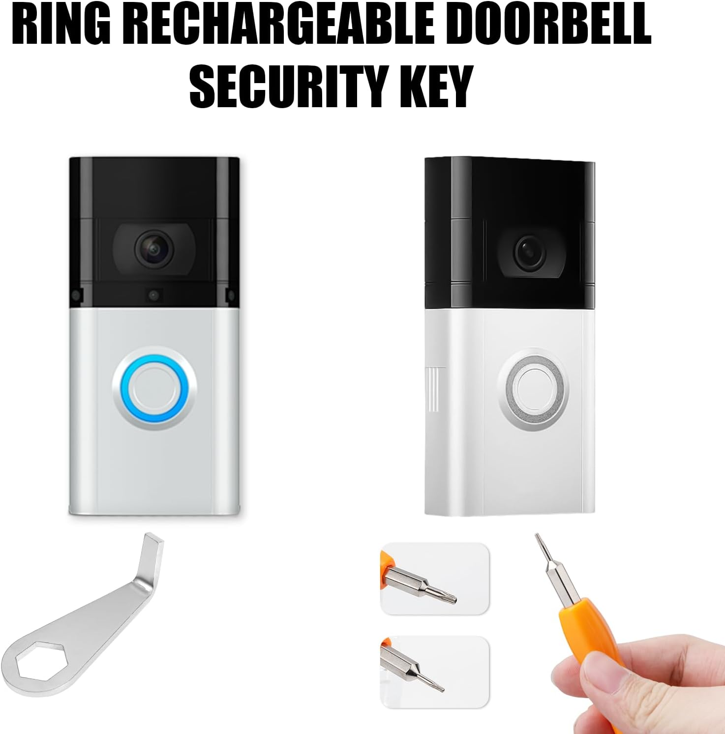2Pcs Video Doorbell Key Replacement Tool, Stainless Steel Doorbell Key Tool Video Doorbell Removal Key Doorbell Screwdriver Compatible with Battery Doorbell (2024 Release) image number 1