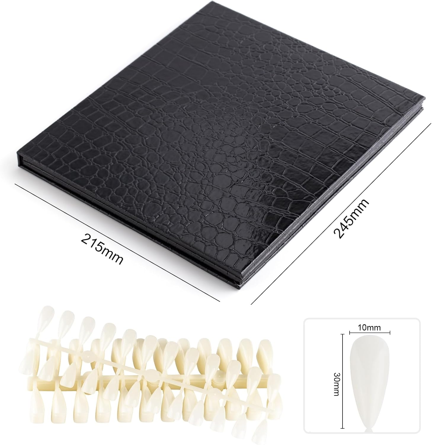 BNG Nail Display Book 120 Colour Professional Nail Gel Polish Display Card, Black Leather Book Nail Color Chart, Nail Art Salon Design Display Booklet 240 Pcs False Nails Tips image number 5