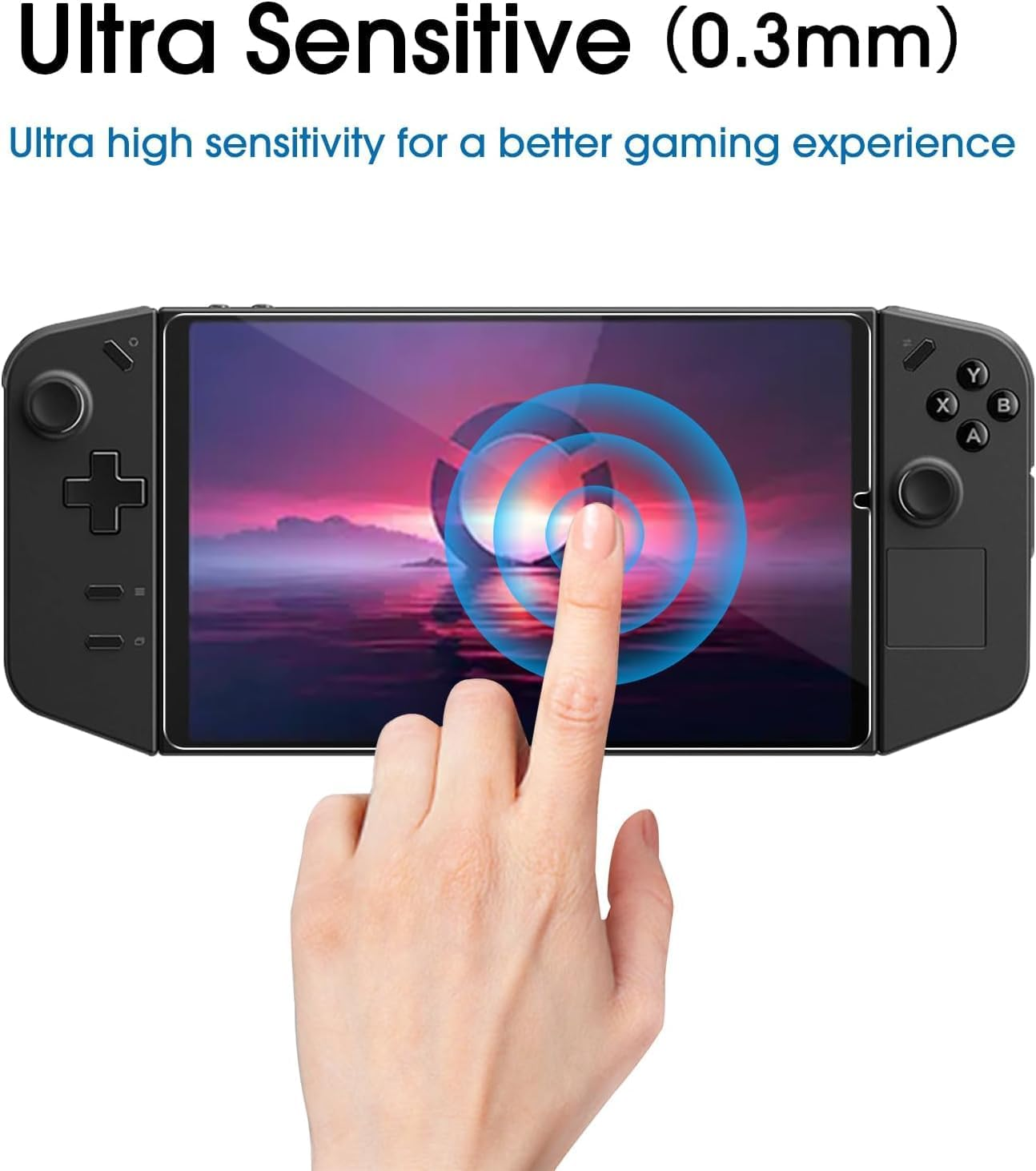 Amfilm 2 Pack Tempered Glass Screen Protector for Lenovo Legion Go Handheld 8.8 Inch 2023, Full Coverage, Transparent Ultra HD, Anti-Scratch, Anti-Fingerprint (Upgrade Version)