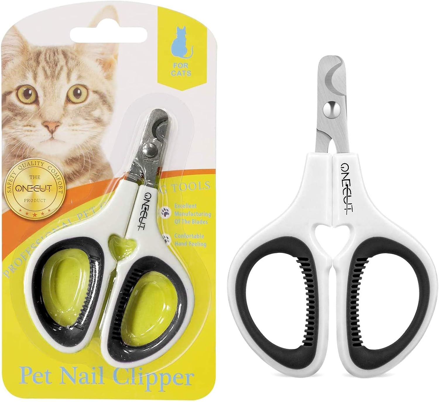 Onecut Cat Nail Scissors - Nail Scissors for Dogs, Professional Pets Nail Clippers with Non-Slip Handles Are Perfect for Rabbits, Dogs and Cats
