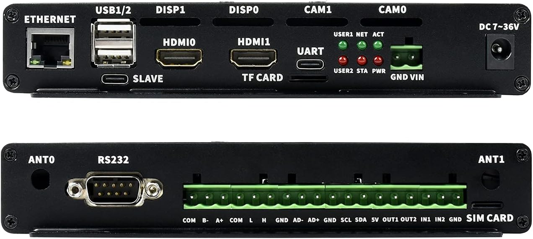 Waveshare Industrial Iot Mini-Computer Based on Raspberry Pi Compute Module 4 (Included) Waveshare CM4 Industrial Iot Board inside Poe 5G/4G Metal Case with Cooling Fan image number 1