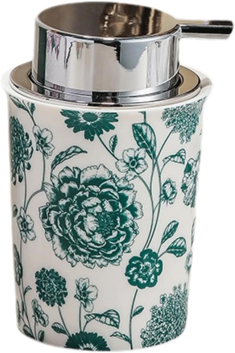 Countertop Soap Dispensers Foam Soap Dispenser with Gold Pump Vintage Ceramic Foaming Pump Bottle for Bathroom Refillable Hand Soap Foam Dispenser for Kitchen Liquid Hand Soap Dispenser