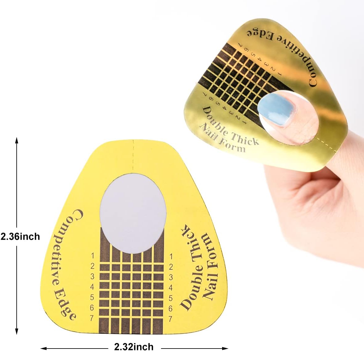 Subay 200Pcs Professional Long Nail Forms for Acrylic Nails, Polygel Nails, Thick Nail Extension Forms for Nail Art Tips, Premium Acrylic Nail Paper Forms, Nail Former Stickers for Professional Use image number 3