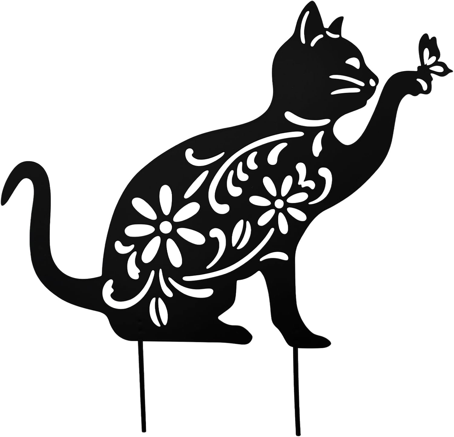 Mrmrkura Metal Cat Stakes Garden Decor Stakes Black Cat Silhouette Statue for outside Metal Cat Decorative Ornaments for Outdoor Garden Home Patio Yard Decor (1 Cat) image number 5