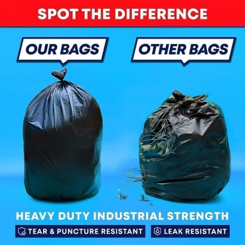 Garbage Bags 72L Carton of 240 - Topbanana Black Rubbish Bin Liners 90Cm X 76Cm - 37 Um Industrial-Grade Thickness - Mint Scented Waste Bags for Offices, Commercial Spaces, Household & Cleaning image number 1