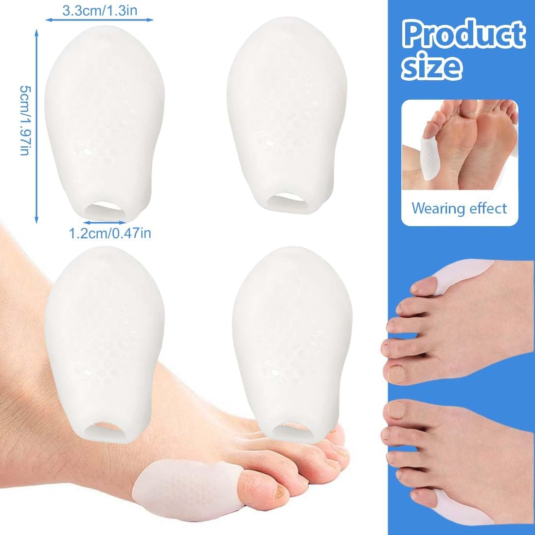 4 Pcs Bunion Corrector Bunion Protector for Relief Pinky Toe Pain Protects the Pinky Toe from Callus Blisters and Corns Unisex, Foot Care image number 2