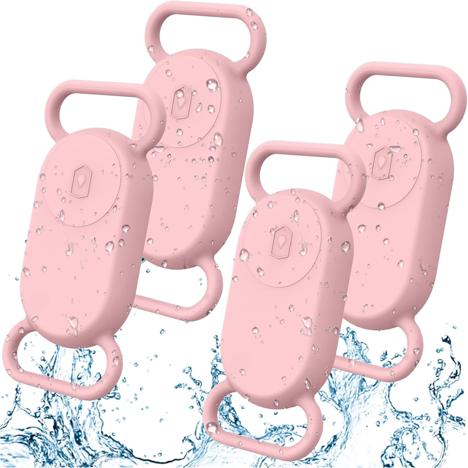 4 Pack Waterproof Dog Collar Holders for Samsung Galaxy Smarttag2, Kiewhay Silicone GPS Tracker Hidden Anti-Lost Case for Smart Tag2 for Pet Dog Cat Collars (4*Pink) image number 4