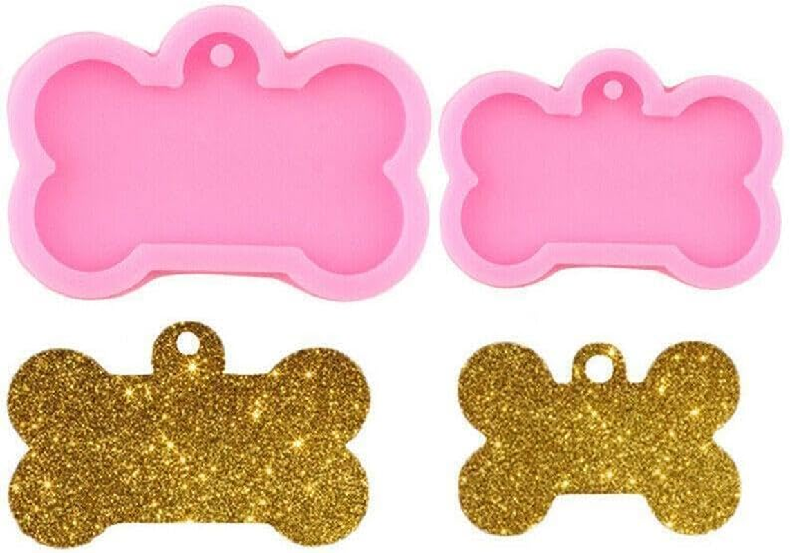 Silicone Bone Shape Resin Mold Dog Tag Keychain Resin Casting Mould DIY Craft image number 6
