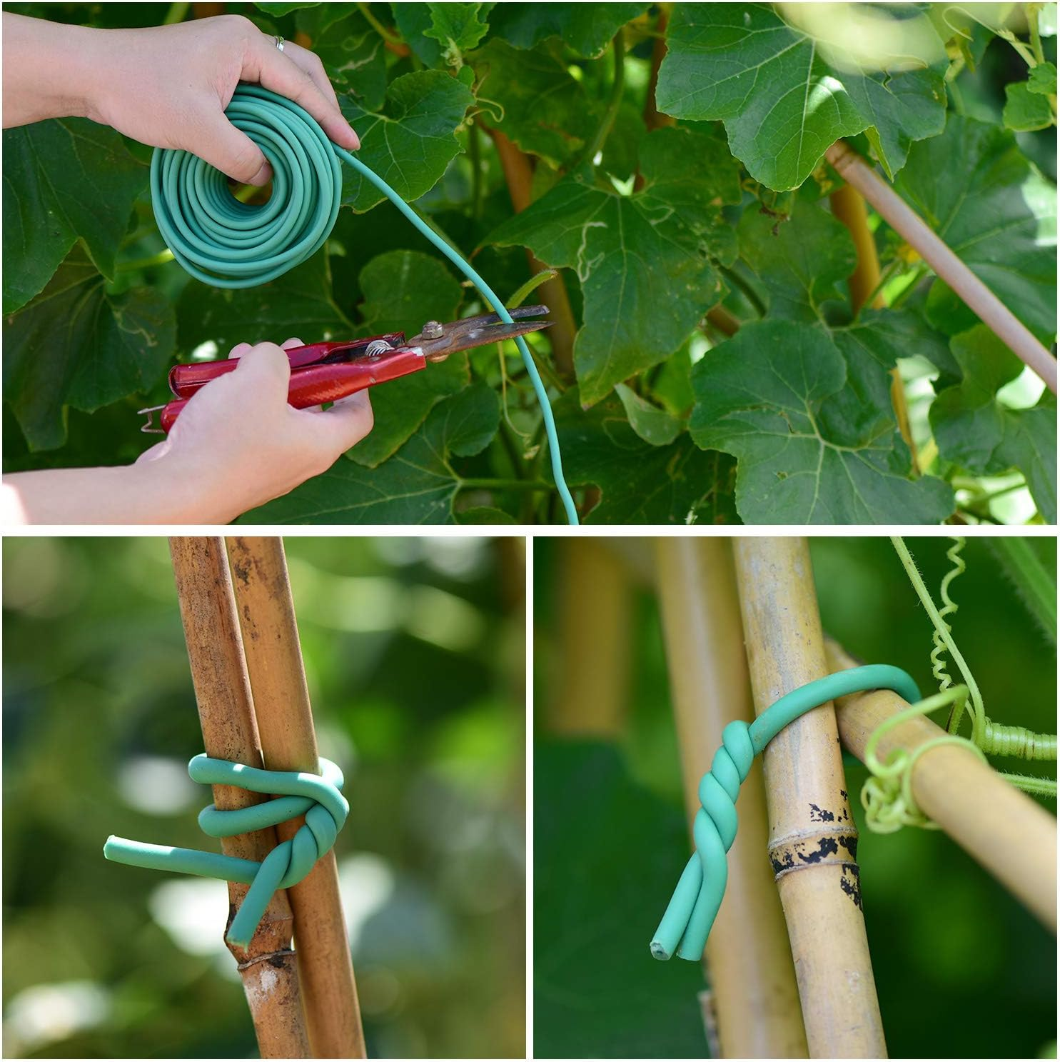 YDSL Soft Plant Tie, Garden Wire Tie for Plants Heavy Duty Reusable Plant Twist Ties for Gardening Home Office (Green, 32.8 Feet) image number 5