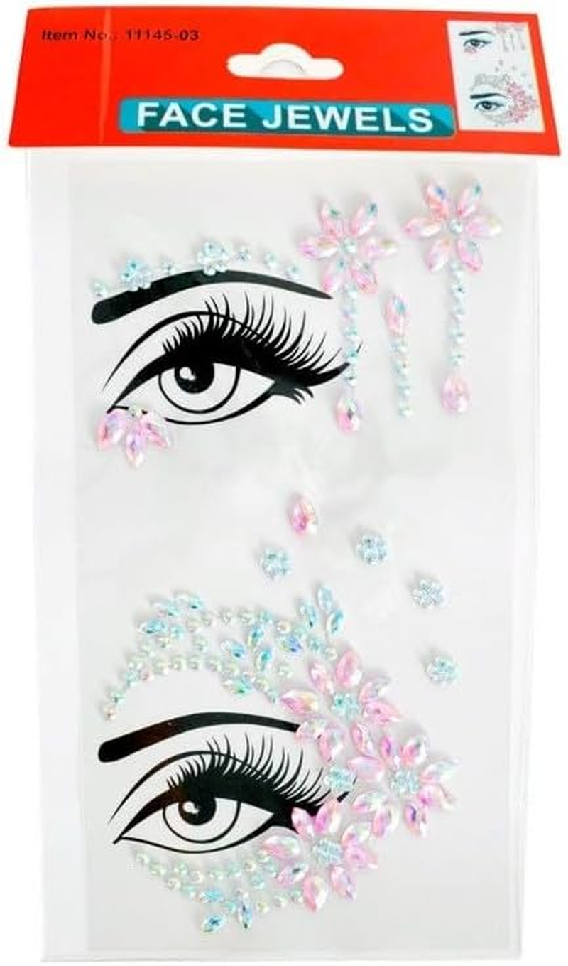 Festival Face Jewels Eye Pink Party Gems Stickers Crystals Diamonds Rhinestone